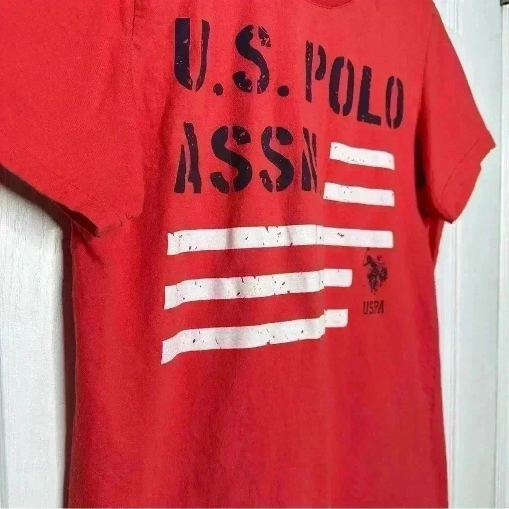 U.S. Polo Assn T-Shirt  Orange/Black/White Size XL - Picture 2 of 16